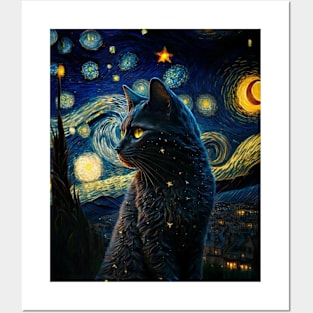 STARRY CAT Posters and Art